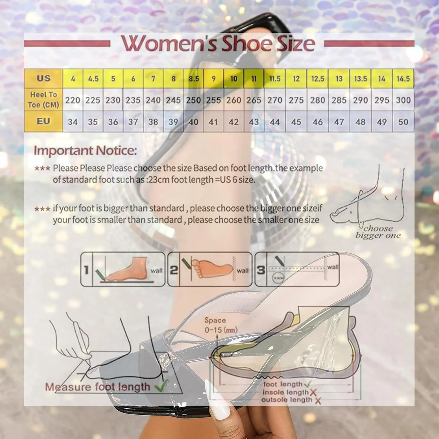 Women's Square Toe Clear Kitten Heels Sandals Open Toe Slip On Transparent Heeled Sandals Backless Party Dress Summer Slides