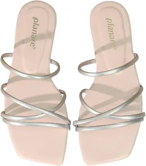 Women's Strappy Sandals – Open-Toe Square-Toe Slides – Fashionable Low-Heel Party Shoes