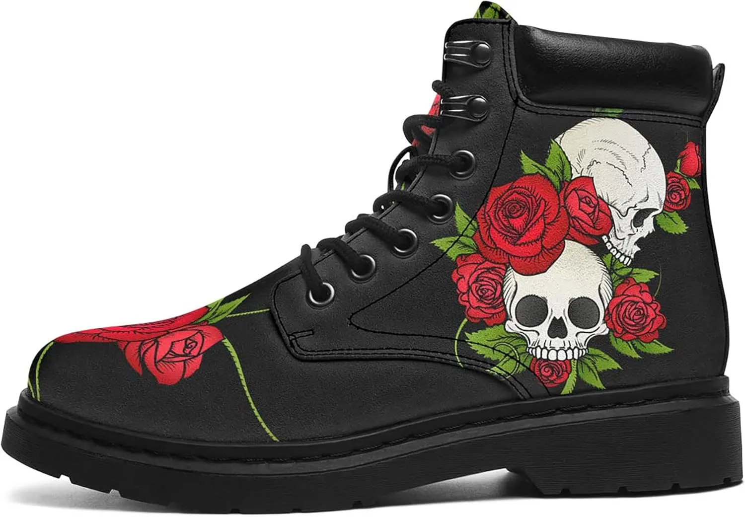 Women's Sunflower Boots,Custom Flower Boots with Name, Vegan Leather Lace Up Ankle Boots Anti-Slip Boots,Personalized Flower Gift for Mom/Daugher/Wife
