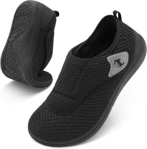 Womens Walking Shoes Comfortable Wide Diabetic Shoes Adjustable Neuropathy Bunion Swollen Feet Nursing Shoe Breathable Zero Drop Barefoot Casual Sneakers