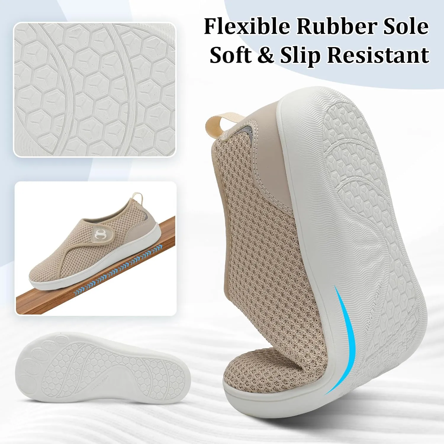 Womens Walking Shoes Comfortable Wide Diabetic Shoes Adjustable Zero Drop Edema Shoe Breathable Neuropathy Nursing Shoes Casual Wide Width Sneakers