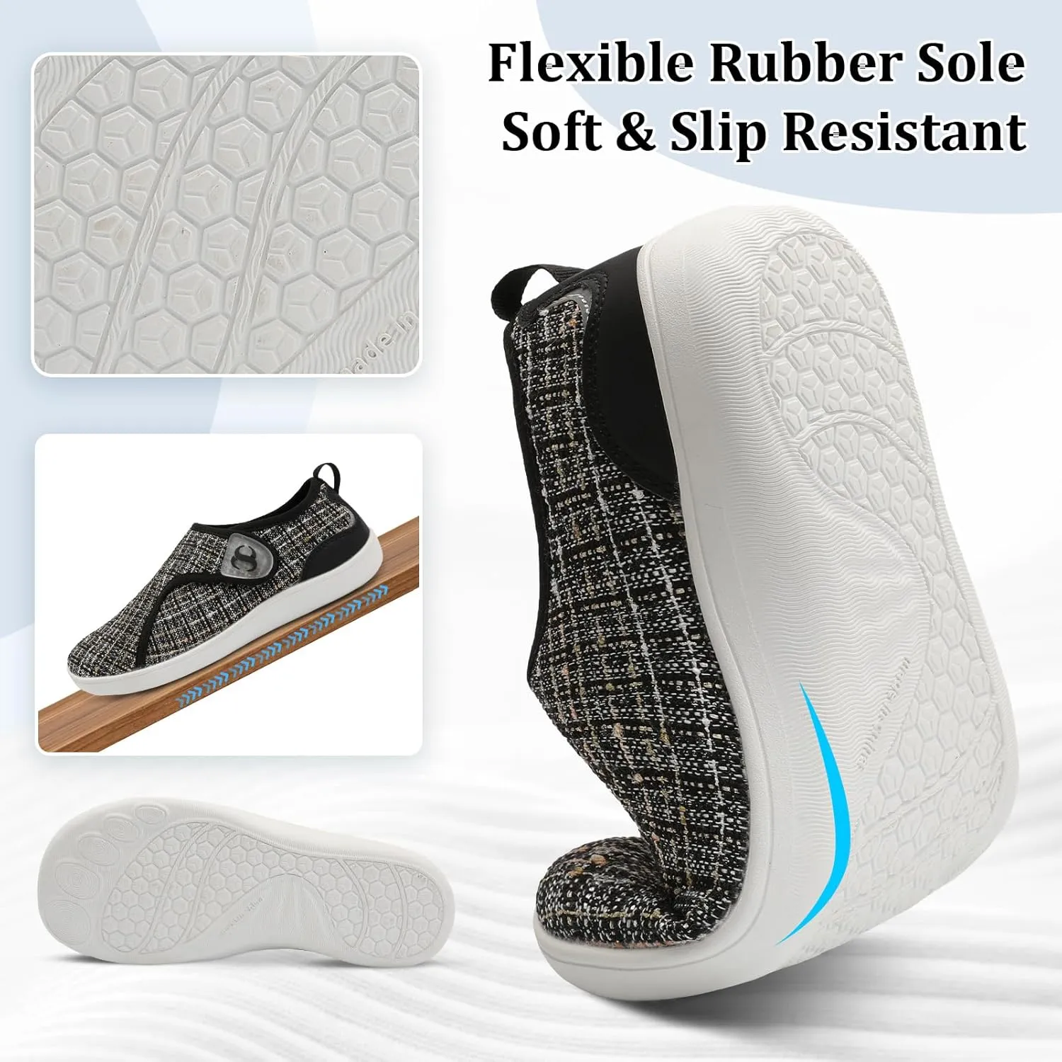 Womens Walking Shoes Comfortable Wide Diabetic Shoes Adjustable Zero Drop Edema Shoe Breathable Neuropathy Nursing Shoes Casual Wide Width Sneakers