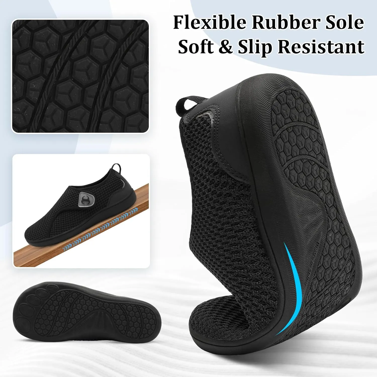 Womens Walking Shoes Comfortable Wide Diabetic Shoes Adjustable Zero Drop Edema Shoe Breathable Neuropathy Nursing Shoes Casual Wide Width Sneakers