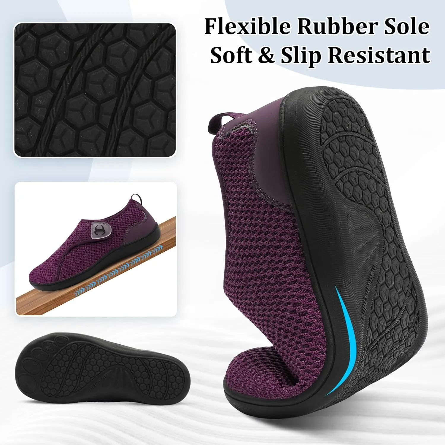 Womens Walking Shoes Comfortable Wide Diabetic Shoes Adjustable Zero Drop Edema Shoe Breathable Neuropathy Nursing Shoes Casual Wide Width Sneakers