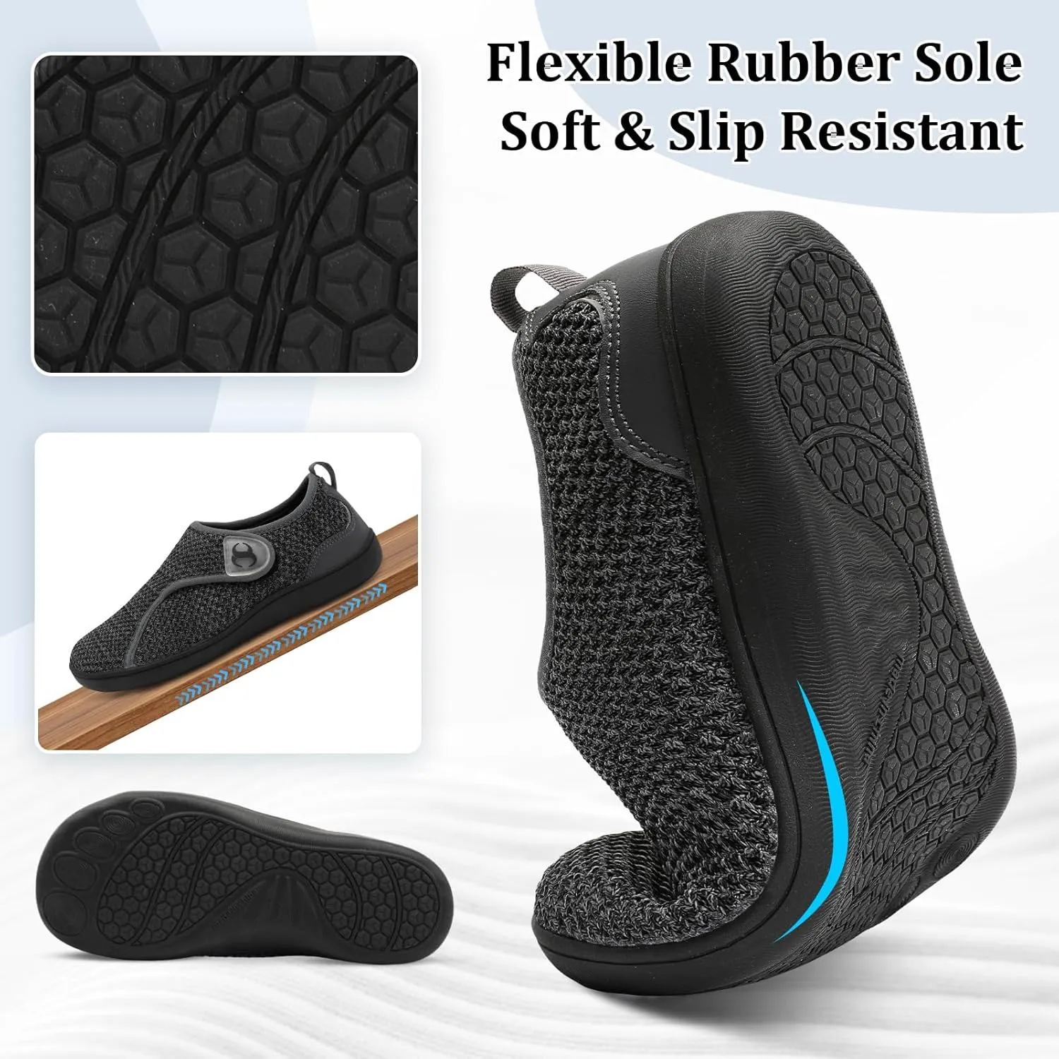 Womens Walking Shoes Comfortable Wide Diabetic Shoes Adjustable Zero Drop Edema Shoe Breathable Neuropathy Nursing Shoes Casual Wide Width Sneakers