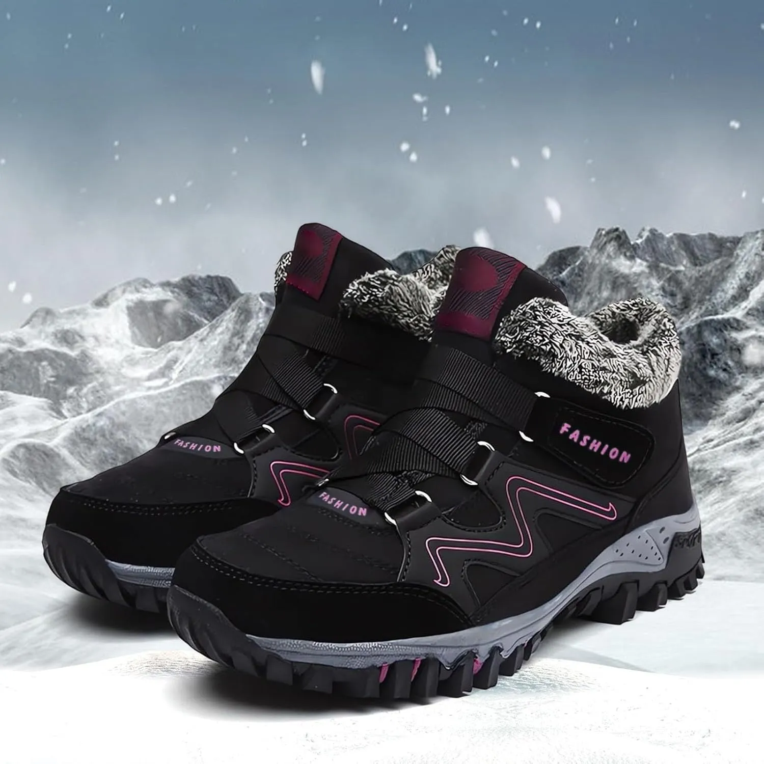 Women's Winter Boots Thermal Work Boots for Women, Unisex Waterproof Snow Shoes Non-Slip, Warm Comfy Booties Fashion Sneakers Walking Shoe