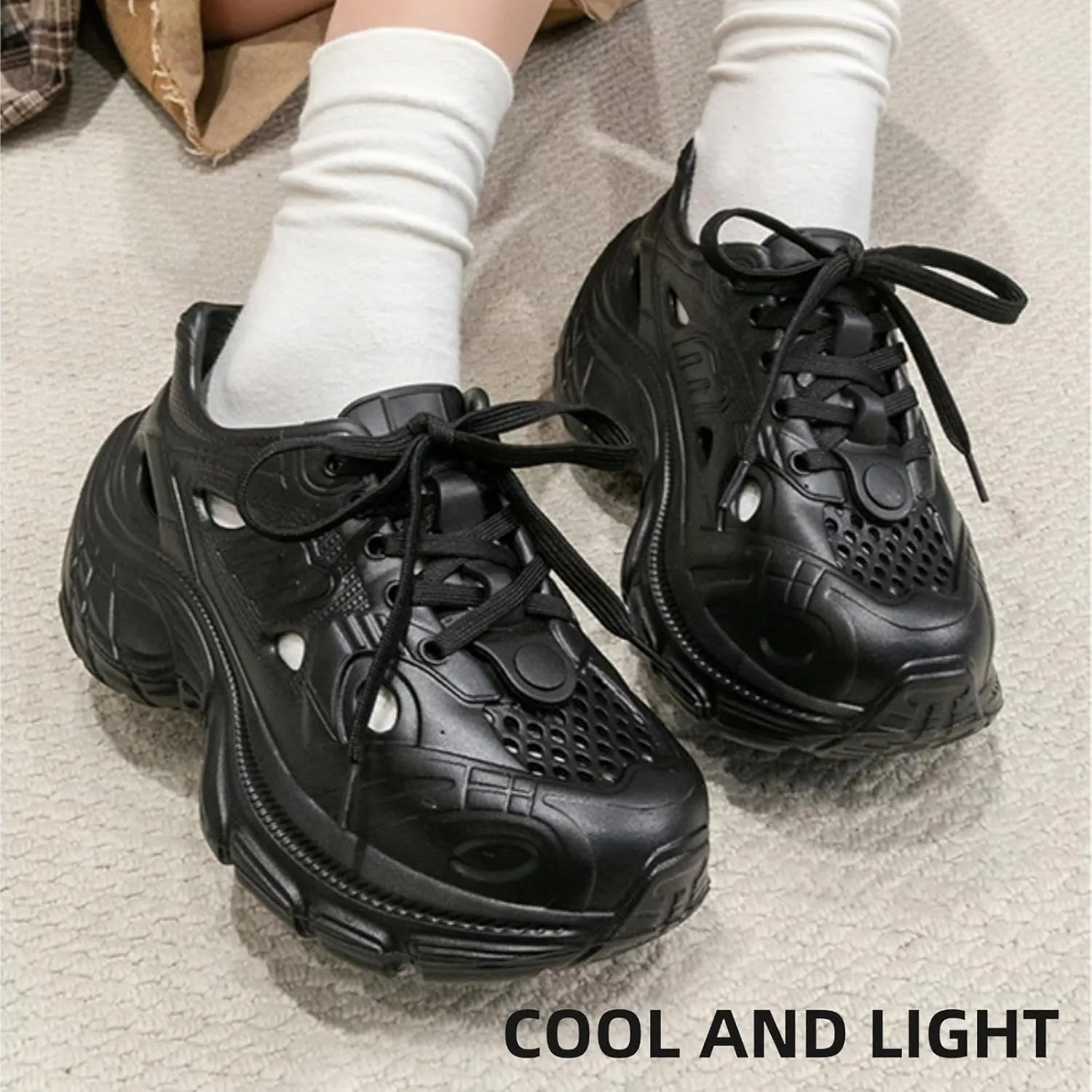 Y2k Platform Chunky Sneakers for Women and Girls Retro Mesh Breathable Aesthetic Summer Casual Walking Shoes for Travel