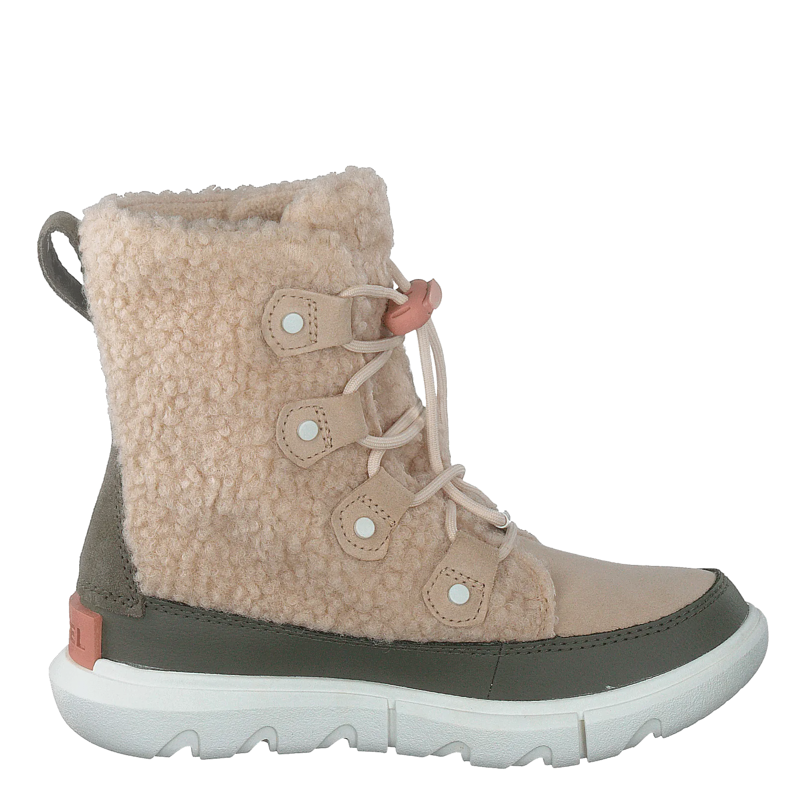 Youth Sorel Explorer Cozy Nova Sand, Stone Green