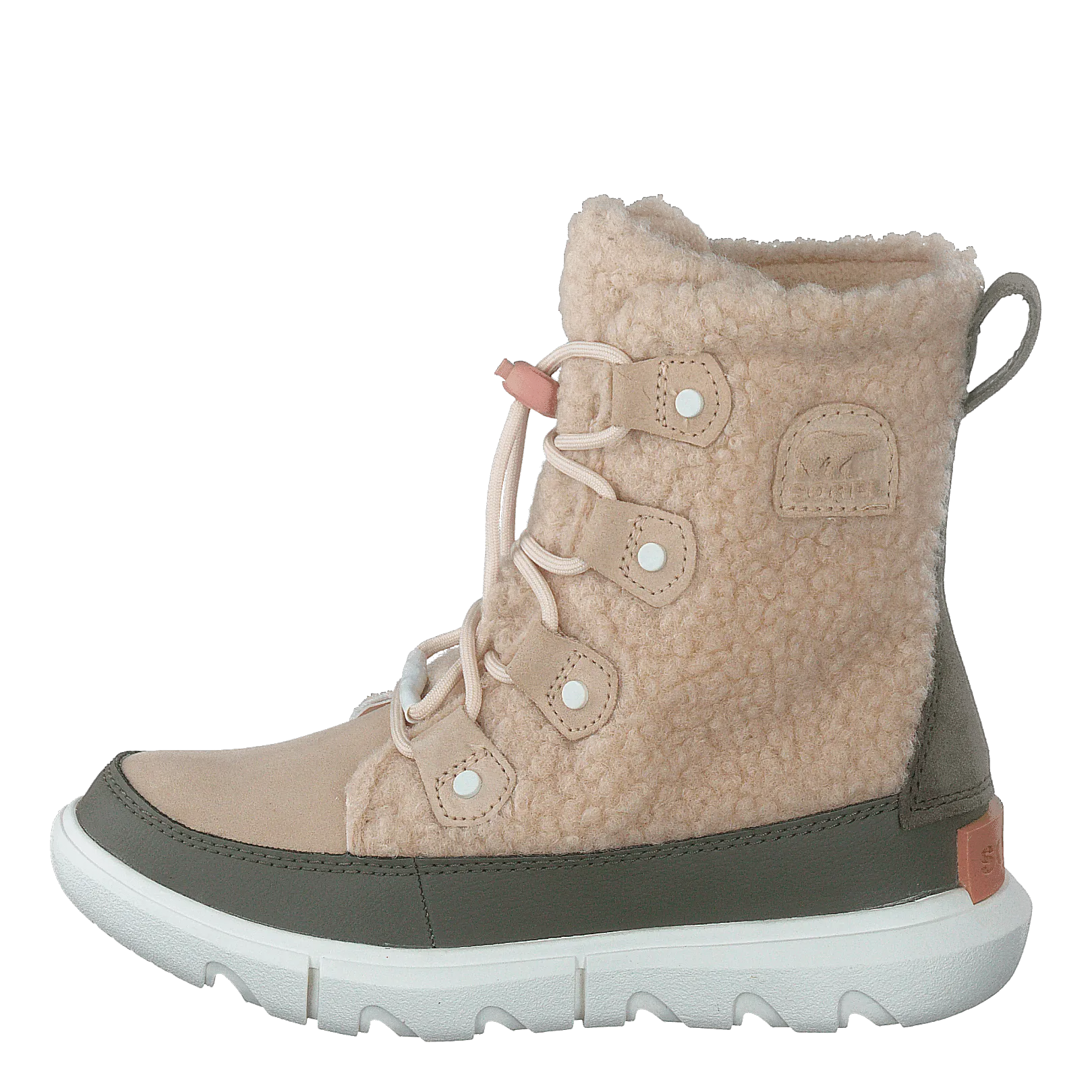 Youth Sorel Explorer Cozy Nova Sand, Stone Green