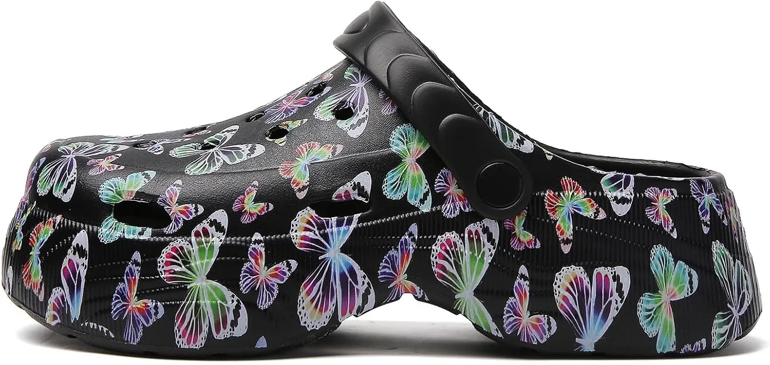 YUKTOPA Women's Platform Clogs Slip On Garden Shoes Lightweight Non Slip Beach Pool Sandals Indoor Outdoor Walking Slippers