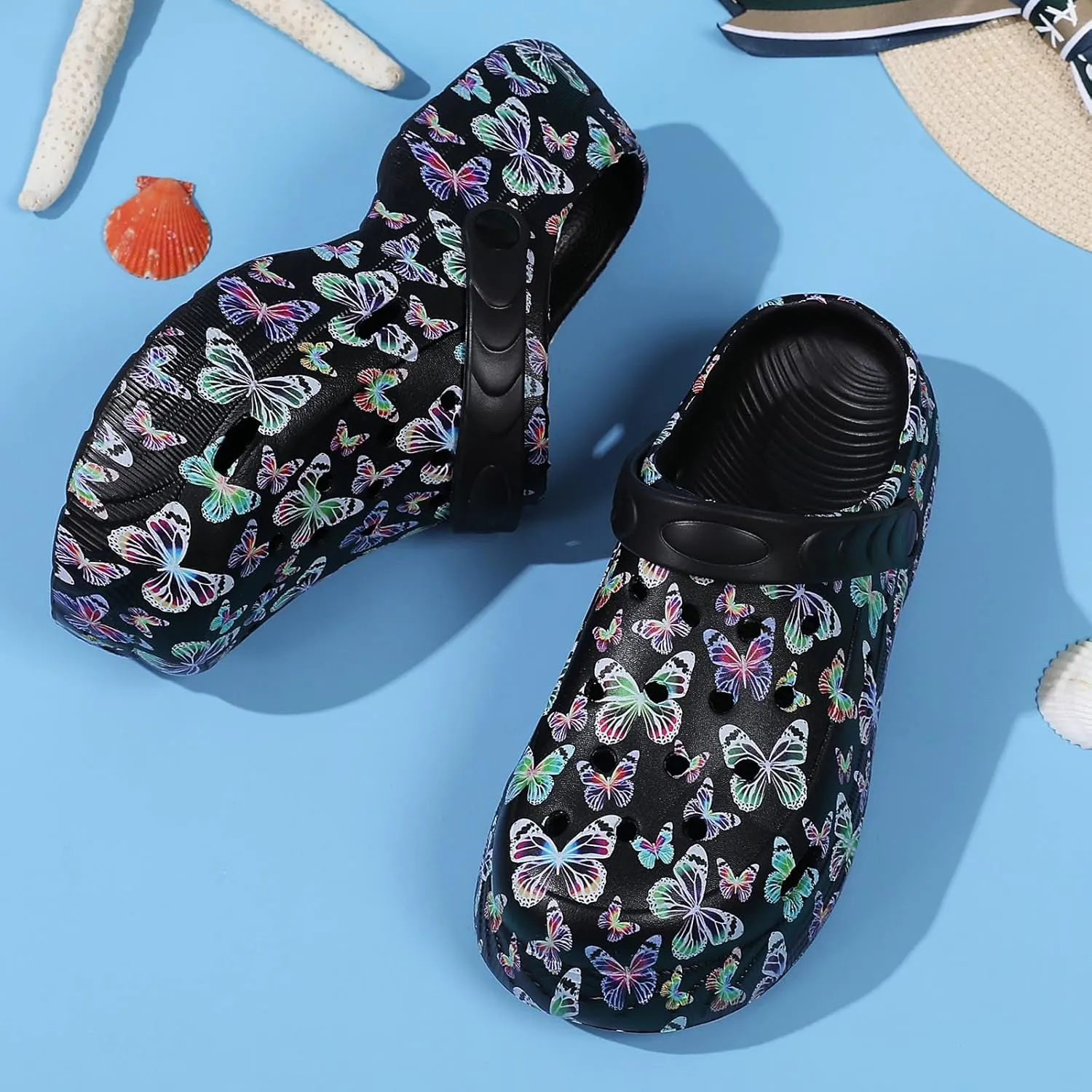 YUKTOPA Women's Platform Clogs Slip On Garden Shoes Lightweight Non Slip Beach Pool Sandals Indoor Outdoor Walking Slippers