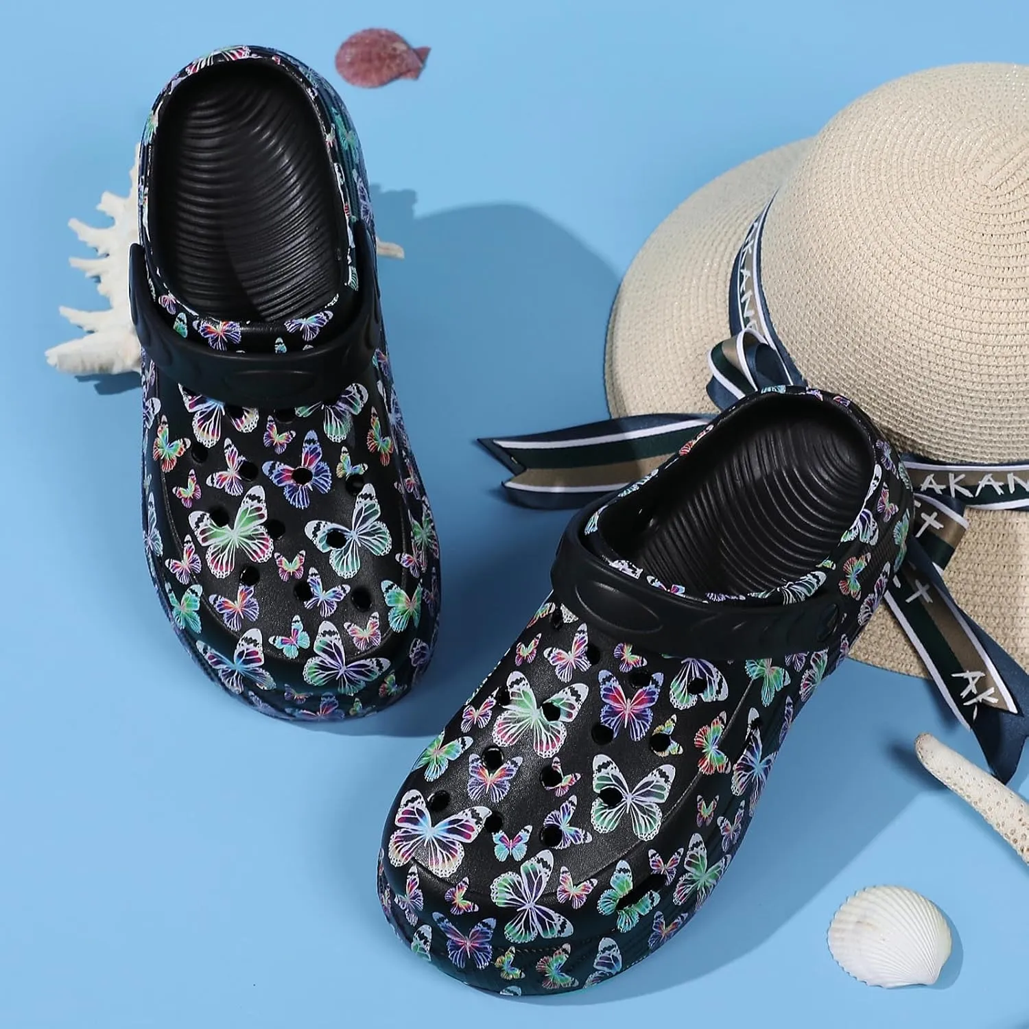 YUKTOPA Women's Platform Clogs Slip On Garden Shoes Lightweight Non Slip Beach Pool Sandals Indoor Outdoor Walking Slippers