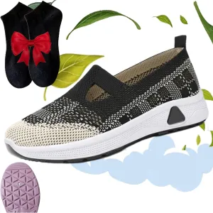 Zapatos Ortopédicos para Mujer, Women's Woven Orthopedic Breathable Soft Sole Shoes, Go Walking Slip On Diabetic Foam Sneaker, Casual Comfortable